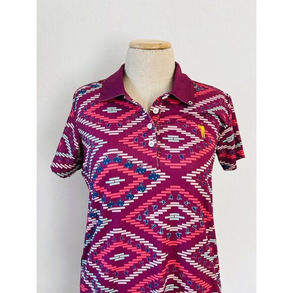 William Murray Women's SZ Medium Polo dress Fall into Formation Golf Aztec Triba - Picture 2 of 11